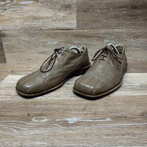 Doal Collection Tan Leather Square Toe Oxfords Men's Size 10